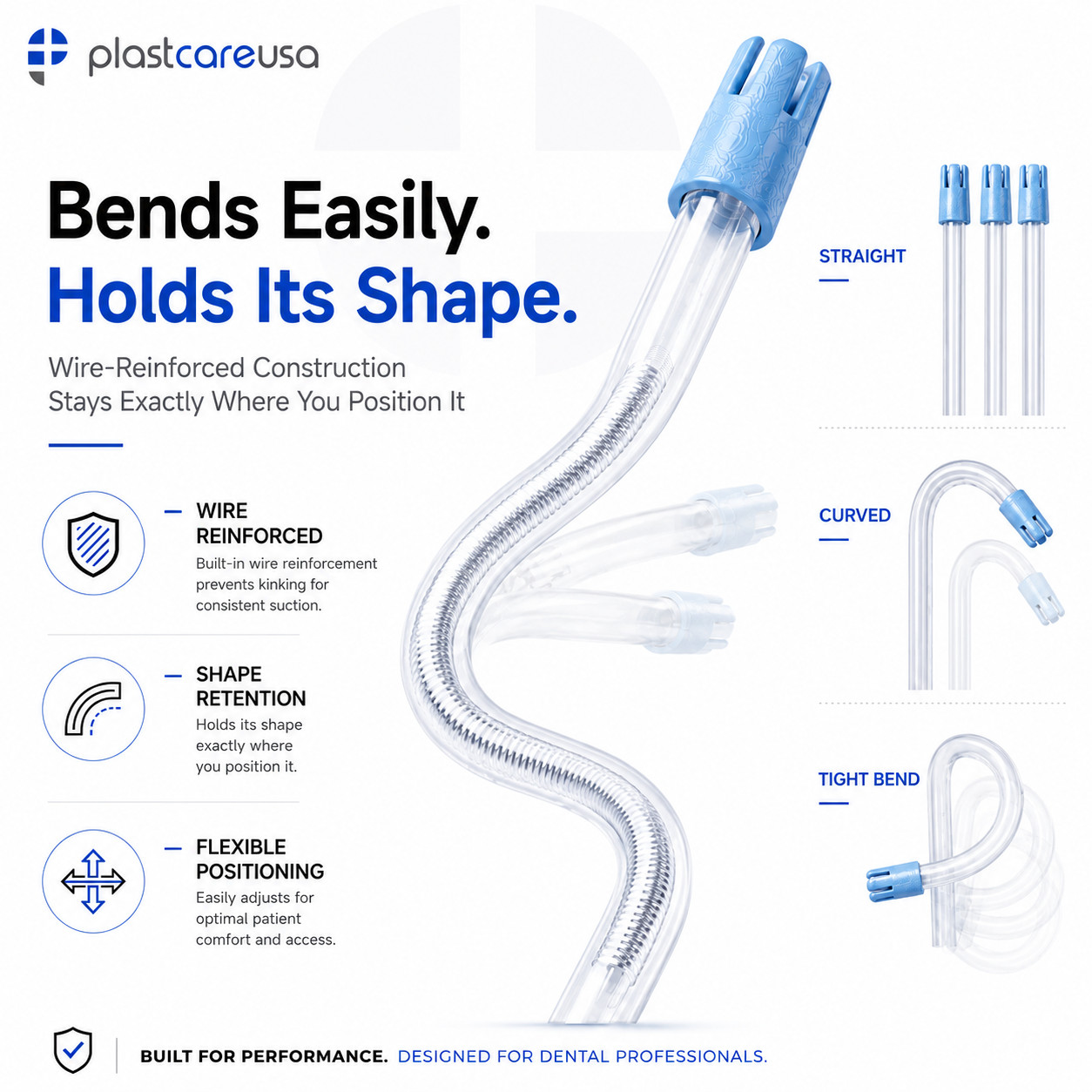 200 Saliva Ejectors Ejector CLEAR BLUE Dental Suction Tips Disposable