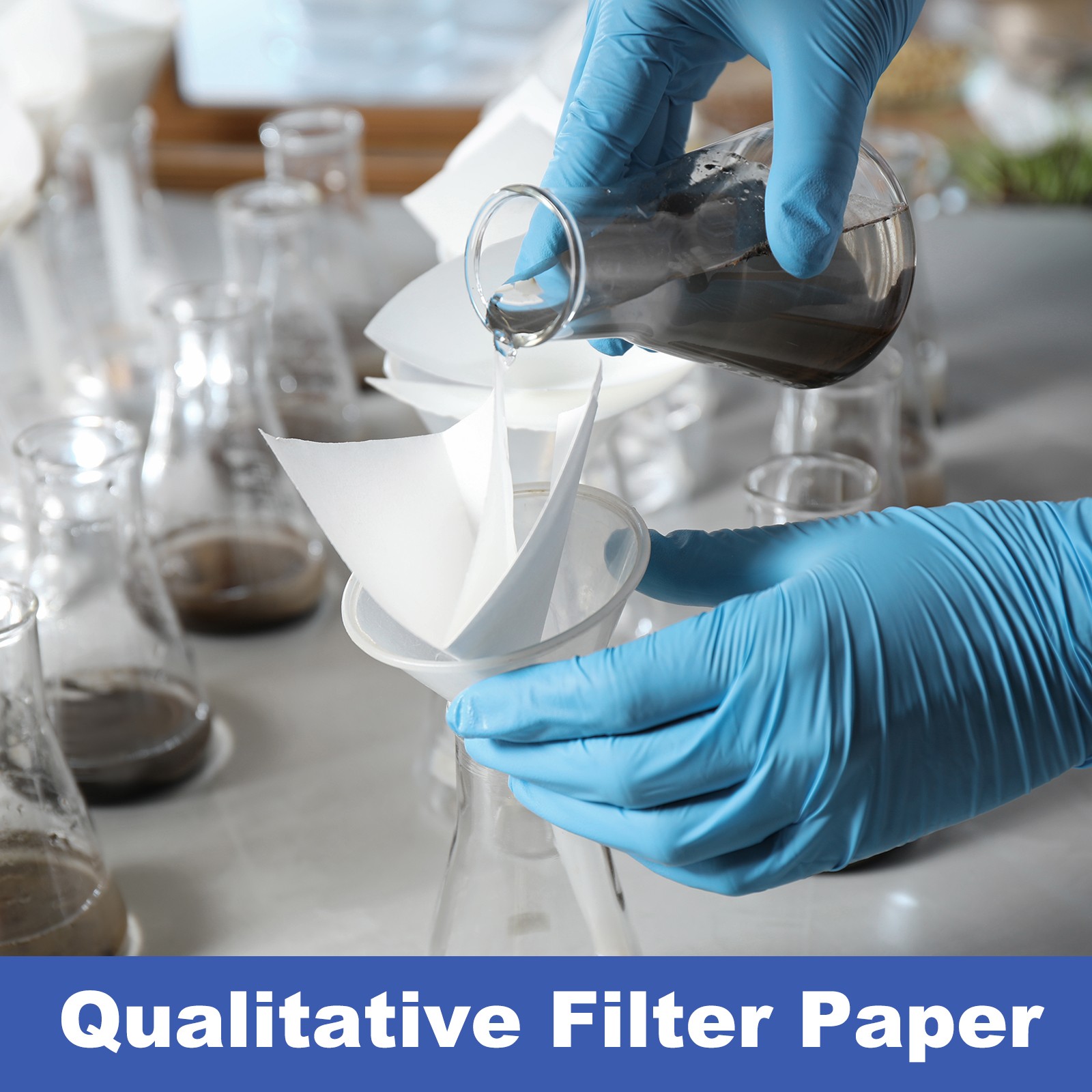 300Pcs 7cm Qualitative Filter Paper, Slow/Medium/Fast, Each Speed of 100 Pcs