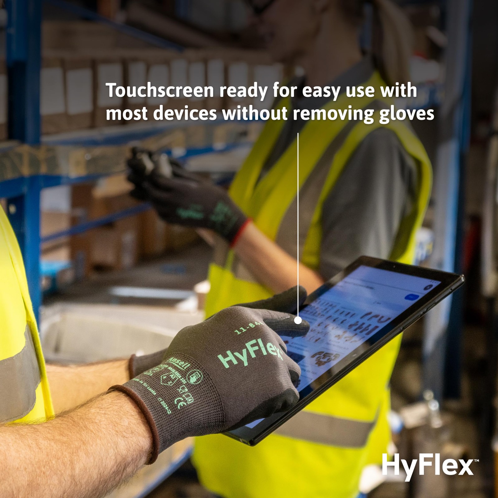 Ansell Hyflex 11-844 Multi-Purpose Touchscreen Work Gloves For Automotive