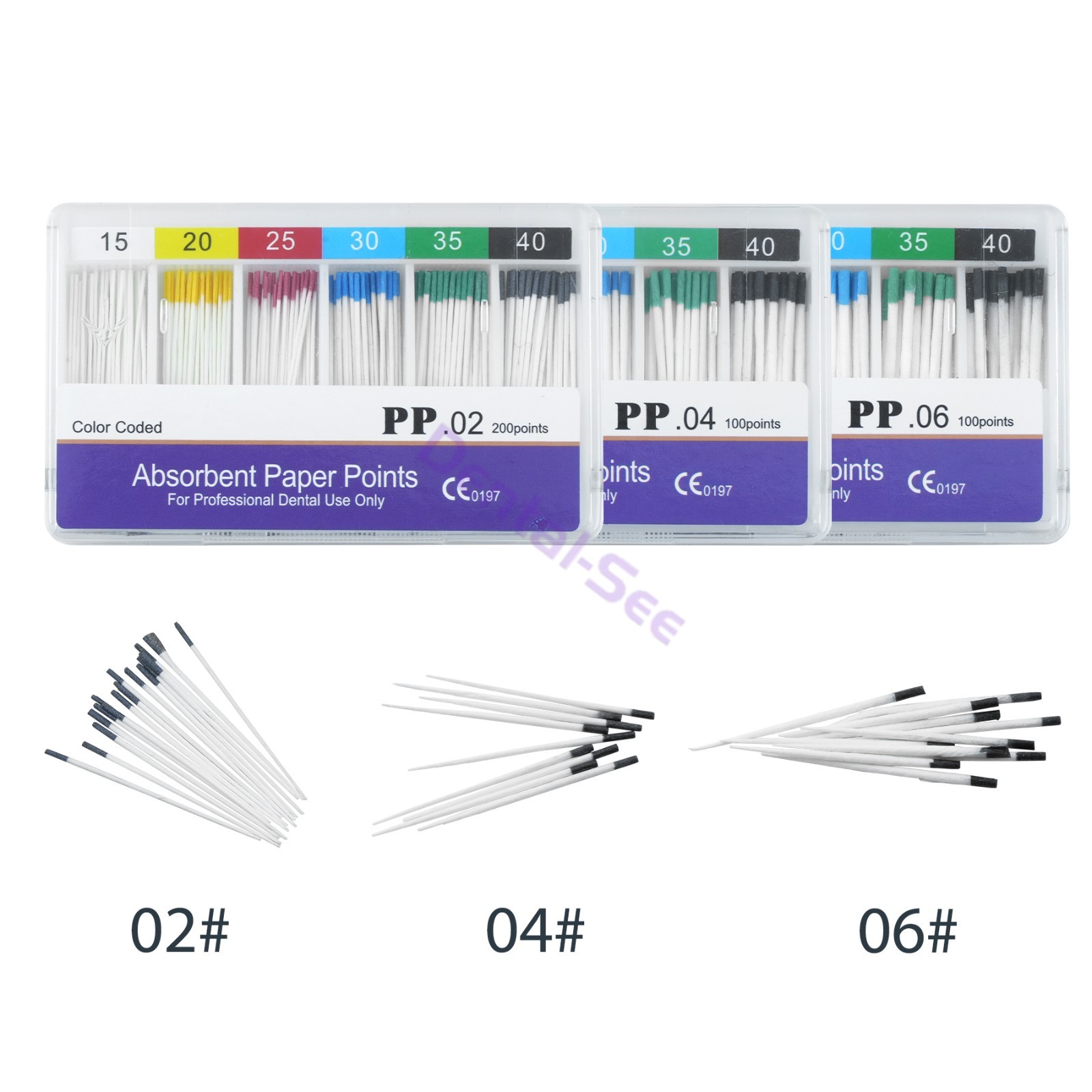 10Box Dental Endodontic Absorbent Paper Points Tips 15-40# 02 04 06