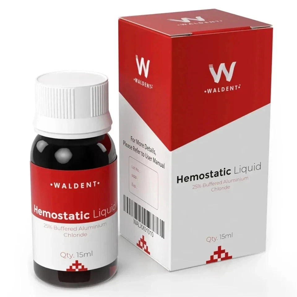Waldent Hemostatic Liq 25% Aluminum Chloride 15ml For Dental Use (Free Shipping)