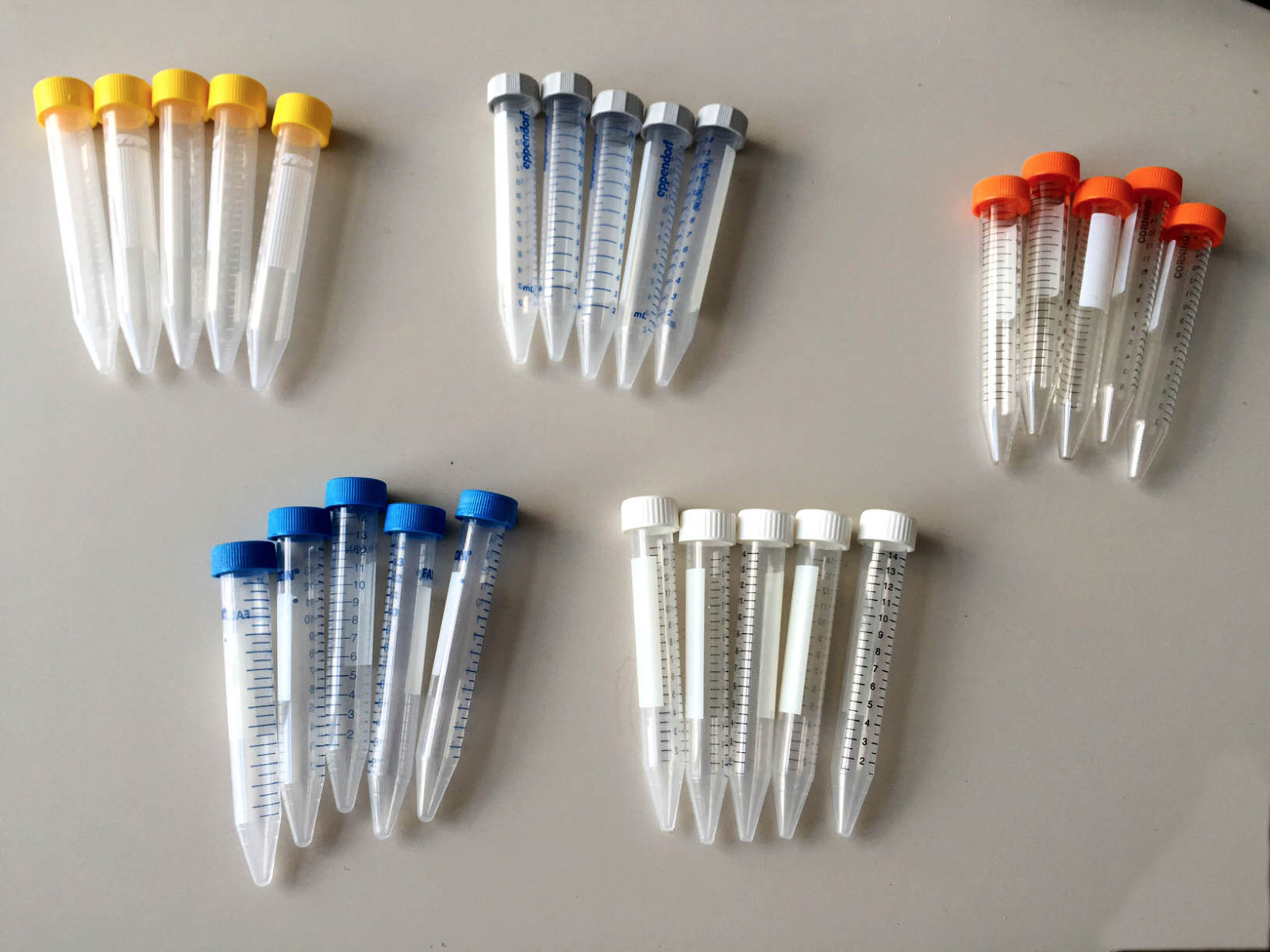 10X 15mL Plastic Centrifuge Test Tube Vial Container With Sealing Screw Cap