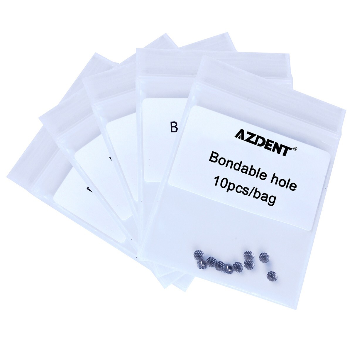 10pcs Dental Orthodontic Lingual Button Bondable Hole Round Mesh Base TOMY type