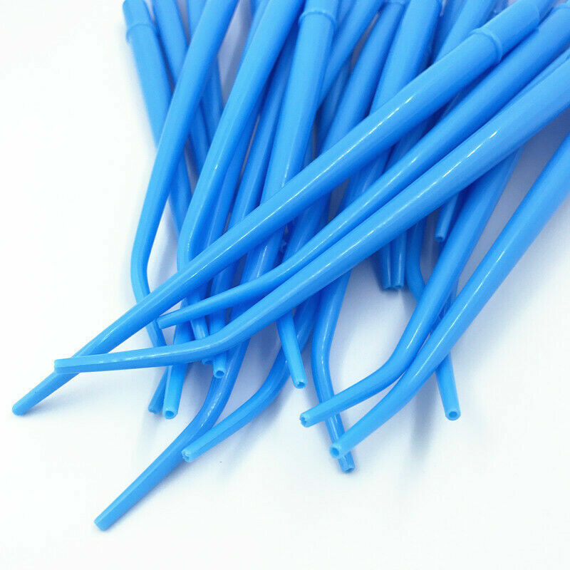 50~1000Pcs Dental Standard Orifice Surgical Aspirator Suction Tips 1/4 Blue