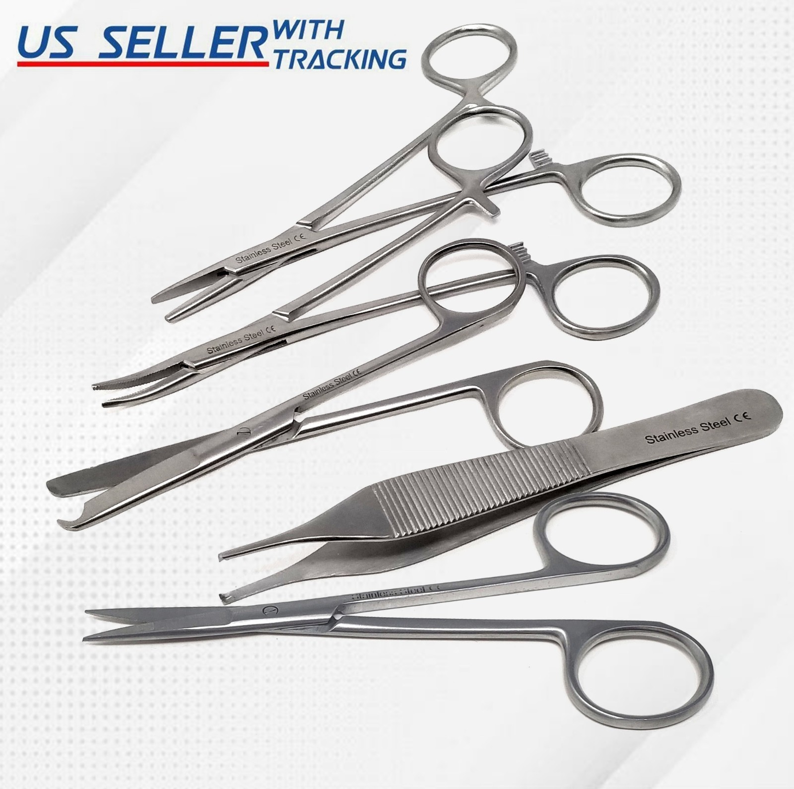 5 PCS BASIC STUDENT SUTURE SURGICAL STAINLESS STEEL KIT BRAND NEW