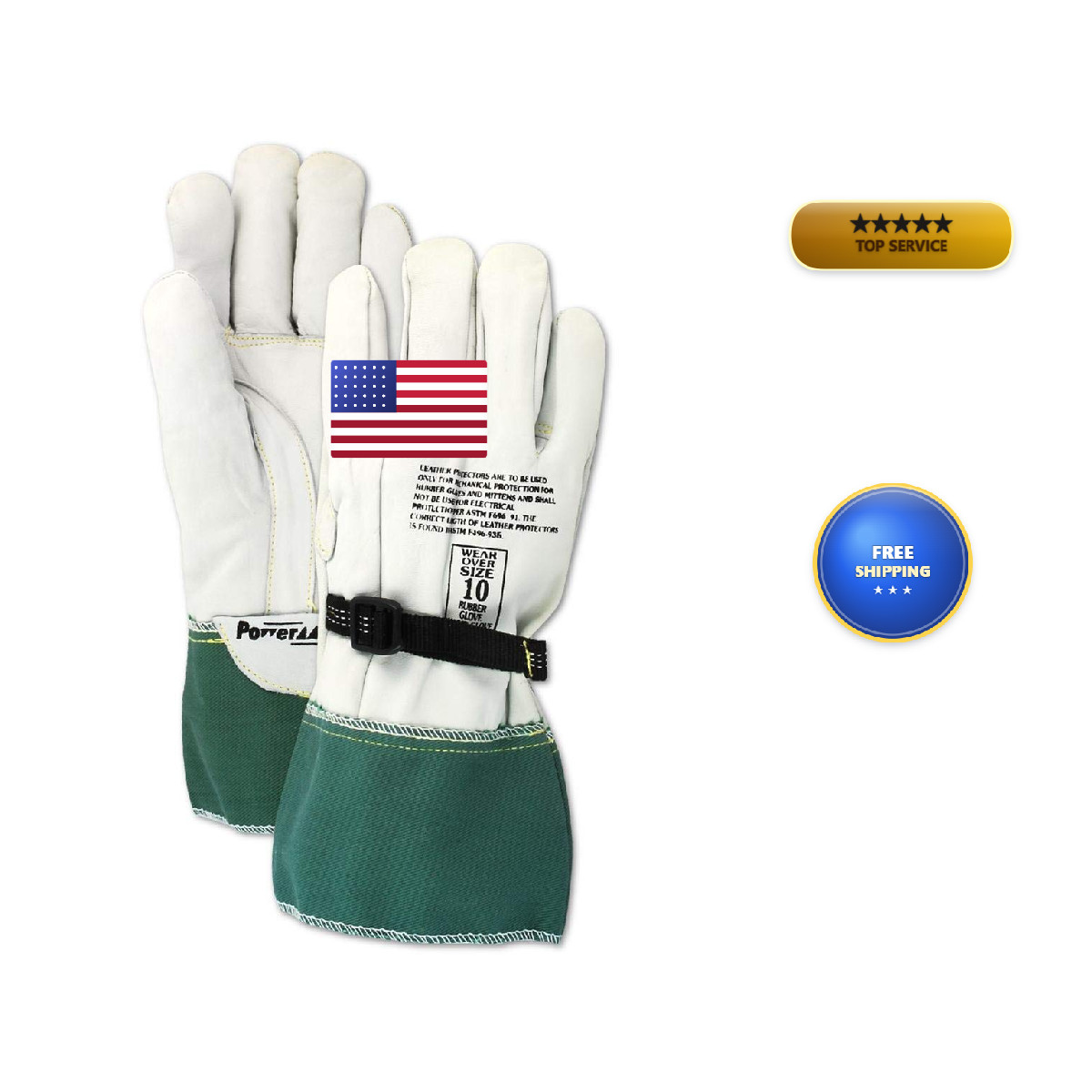 Magid Powermaster Voltage Leather Lineman Protector Gloves 6 Pairs Size 10/Xl