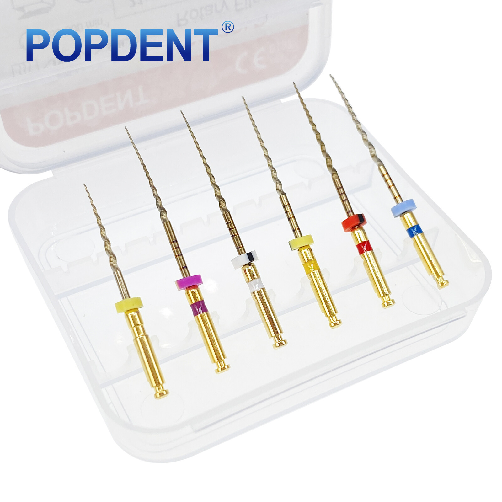 POPDENT Dental Endo Rotary Files X-Pro Gold Taper NITI Root Canal Files 6Pcs
