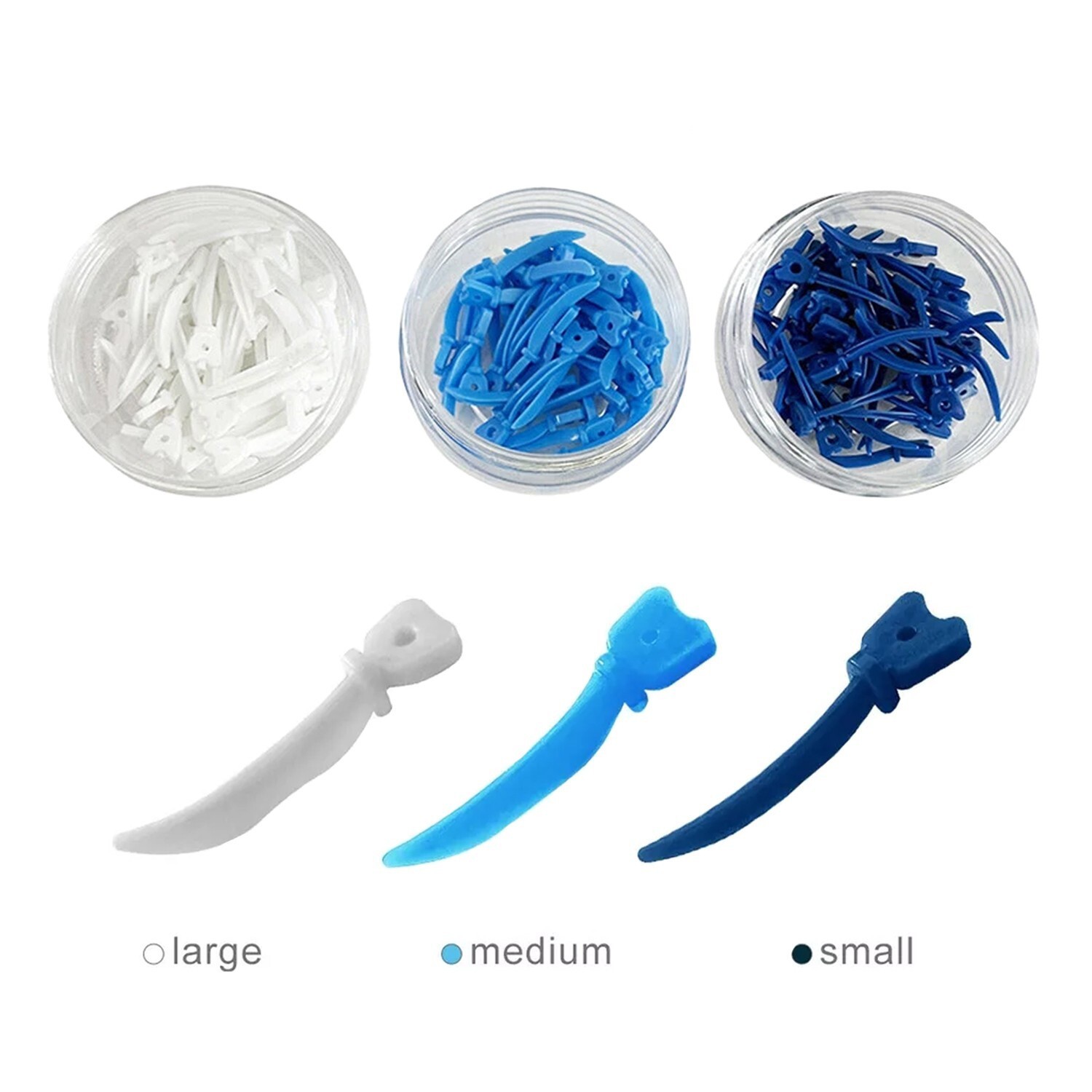 120Pcs Dental Disposable Plastic Refill Wedges Tulwar Wedge With Circular Hole