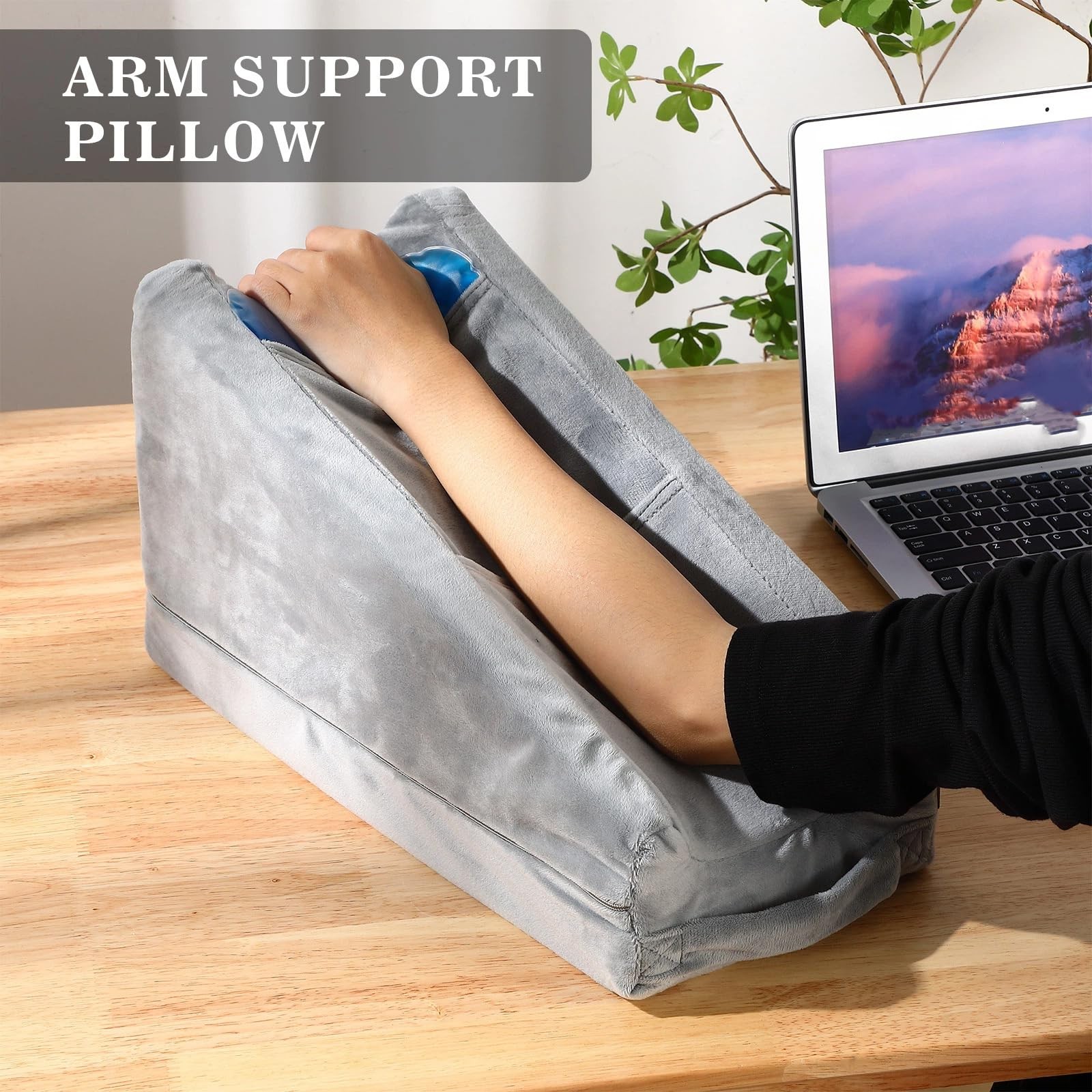 Buryeah Arm Elevation Pillow 2 Pockets Soft Ergonomic Support Pillow For Elbow