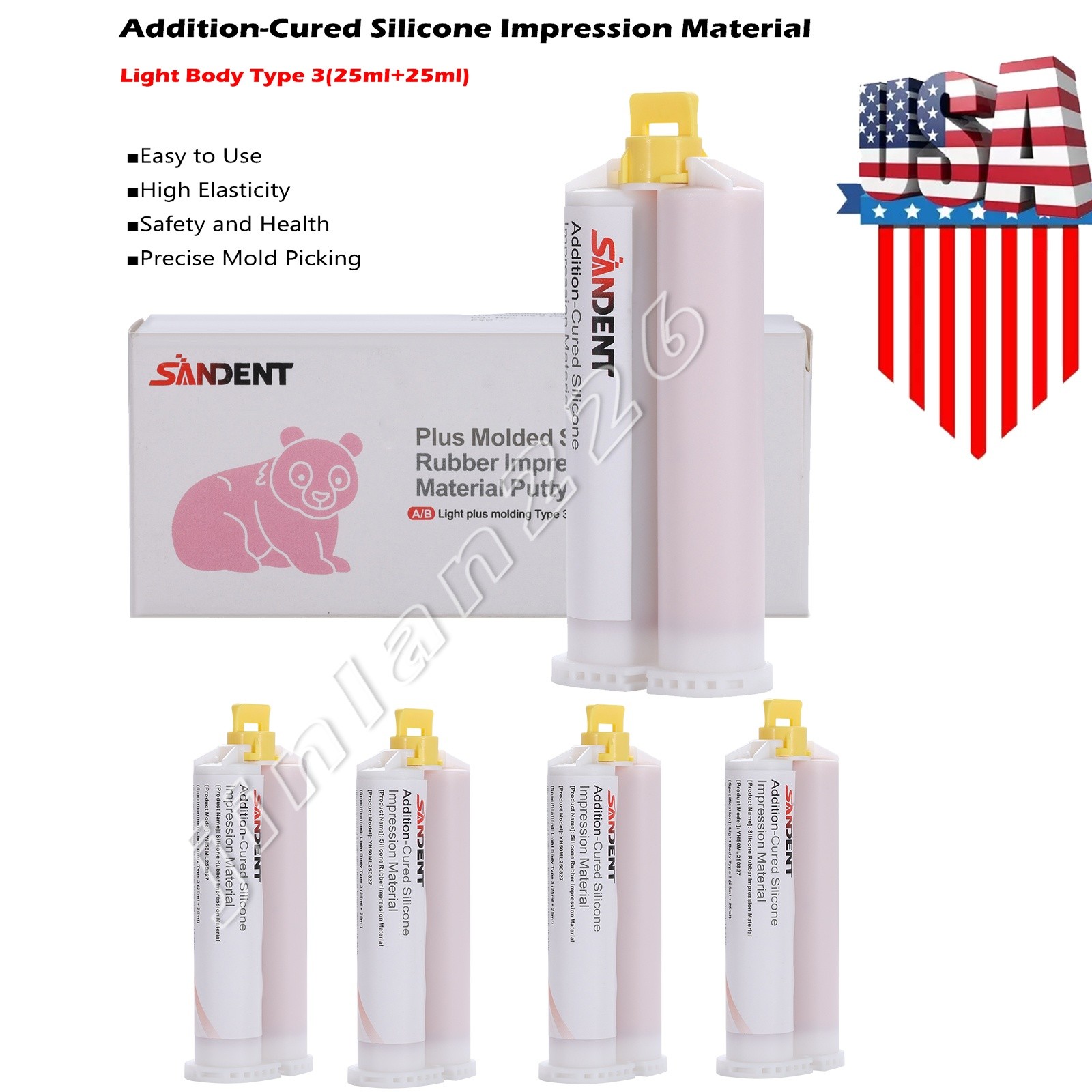 VPS IMPRESSION MATERIAL LIGHT BODY FAST SET 4 x 50 ML HYGEDENT USA +20 Tips