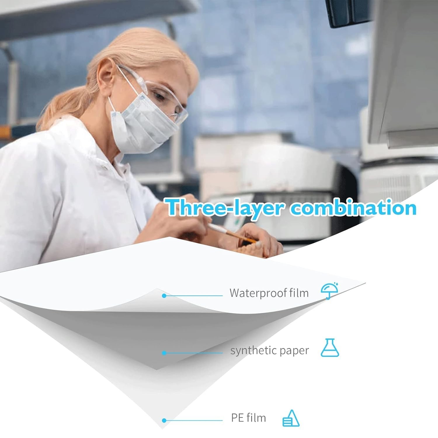 Durable 100 Sheets Waterproof Mixed Paper for Dental Repairs – 2-Sided Design