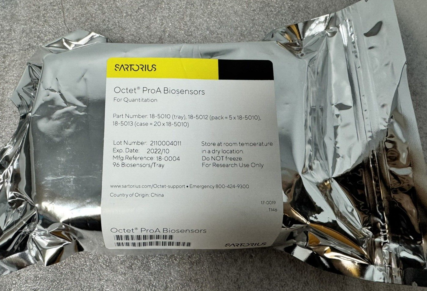 Sartorius Octet Protein A (ProA) Biosensors, Exp 2024/01, P/N: 18-5010, Sealed!