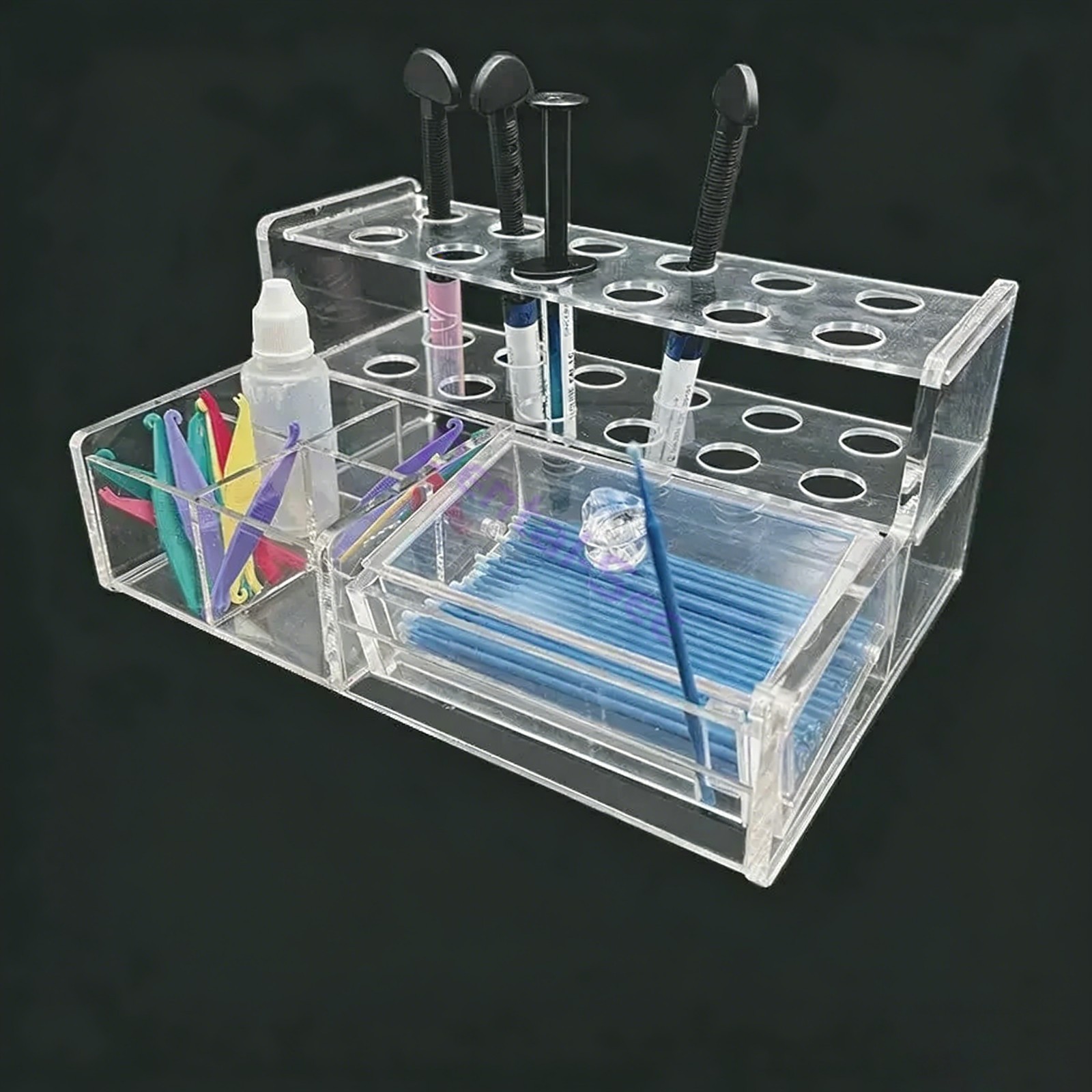 Dental Acrylic Organizer Holder For Syringe Resin Adhesive Storage Box USA