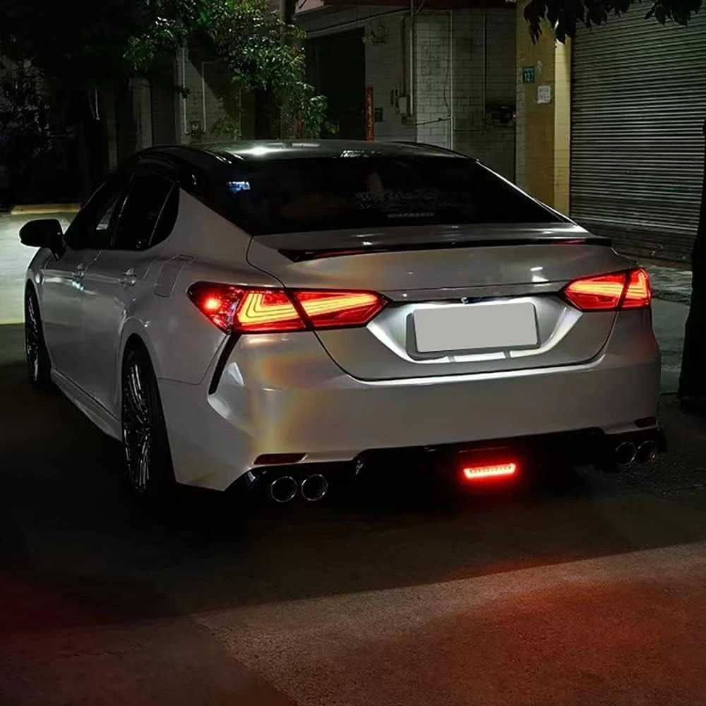 Rear Lip Bumper Diffuser for Camry 18-22 SE XSE with LED Light Glossy Black
