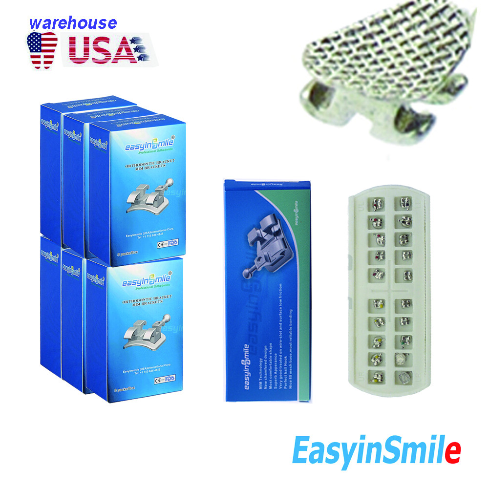 30packs Dental Orthodontic Brackets Roth 345 with Hook 022 Metal Mini Mesh Base