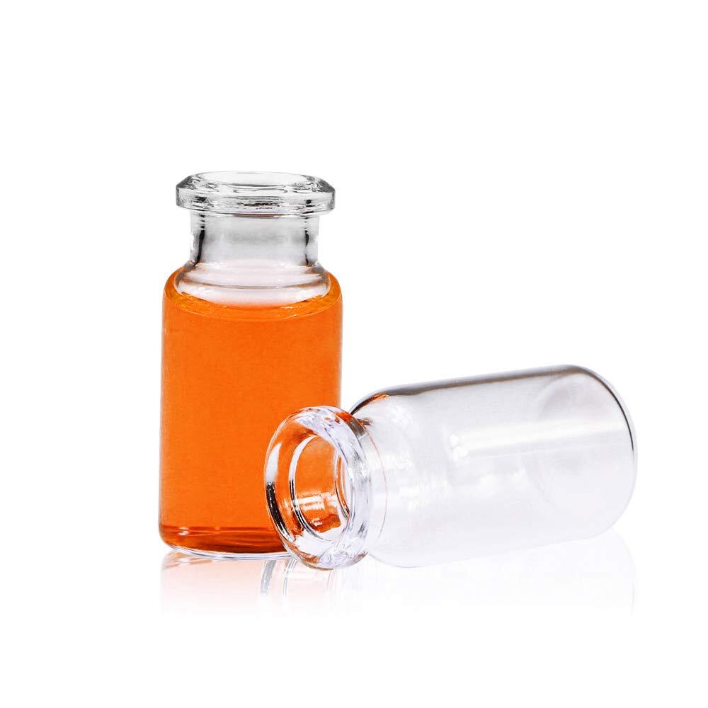 3000- 10ml Glass Vials Clear Headspace Vial 20mm Crimp Caps Flat Bottom Sample