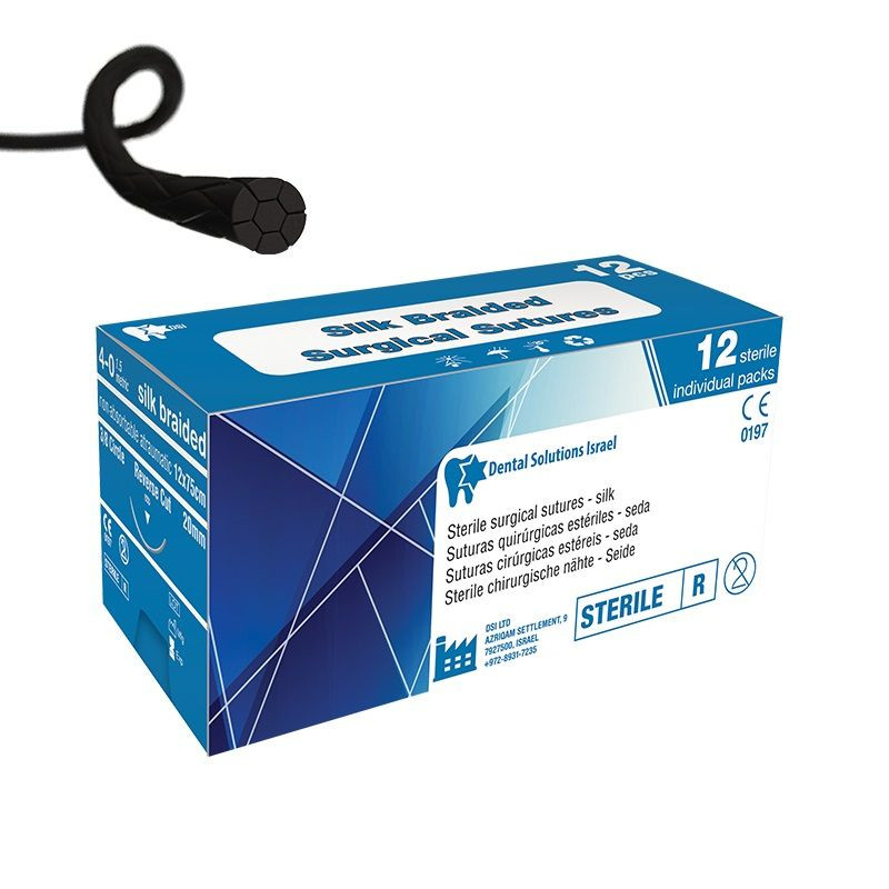 Dental Silk Braided With Silicone Coating Threads 12pcs 75cm/30″ Black