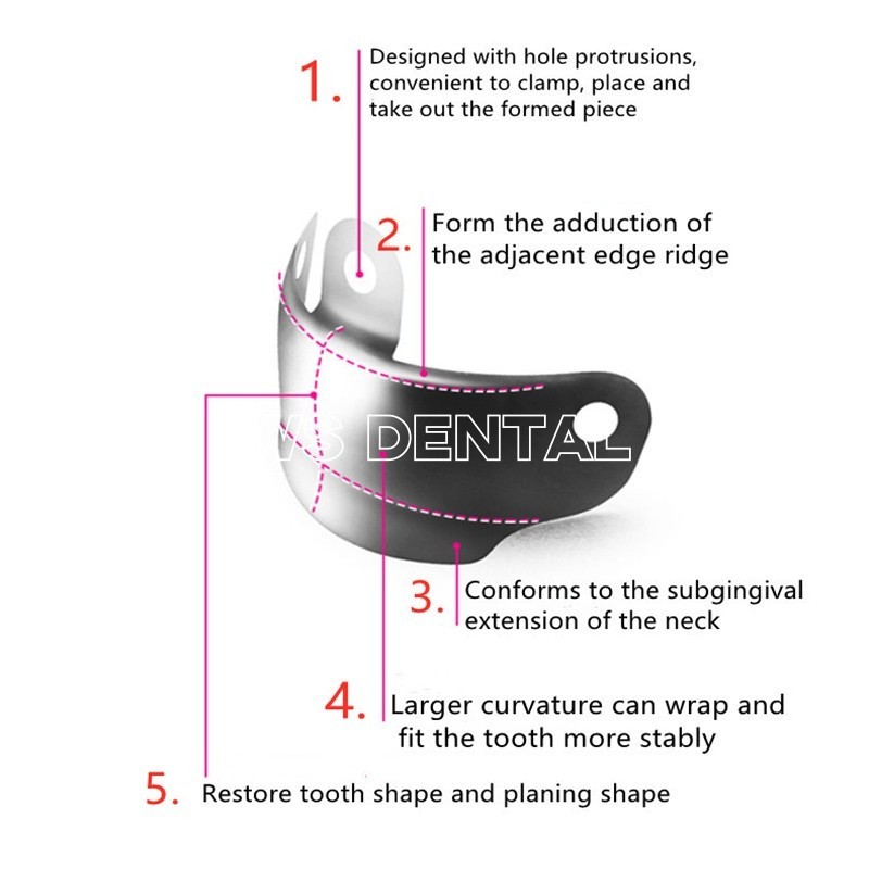 1BOX Dental Sectional Matrix System Contoured Metal Matrices Refill Matrix Bands