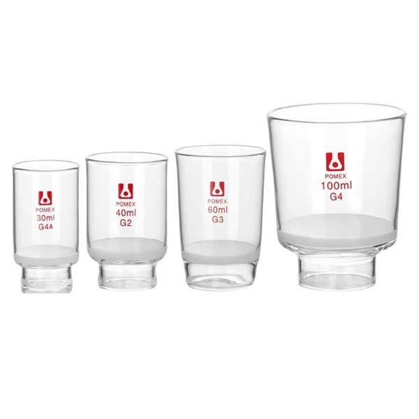 10-100ml Borosilicate Sand Core Crucible G1-G6 Core Lab Glassware Supply ca