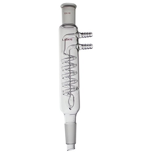 Laboy Glass Reflux Condenser with 24/40 Standard Taper Joints, 125mm Coil Length