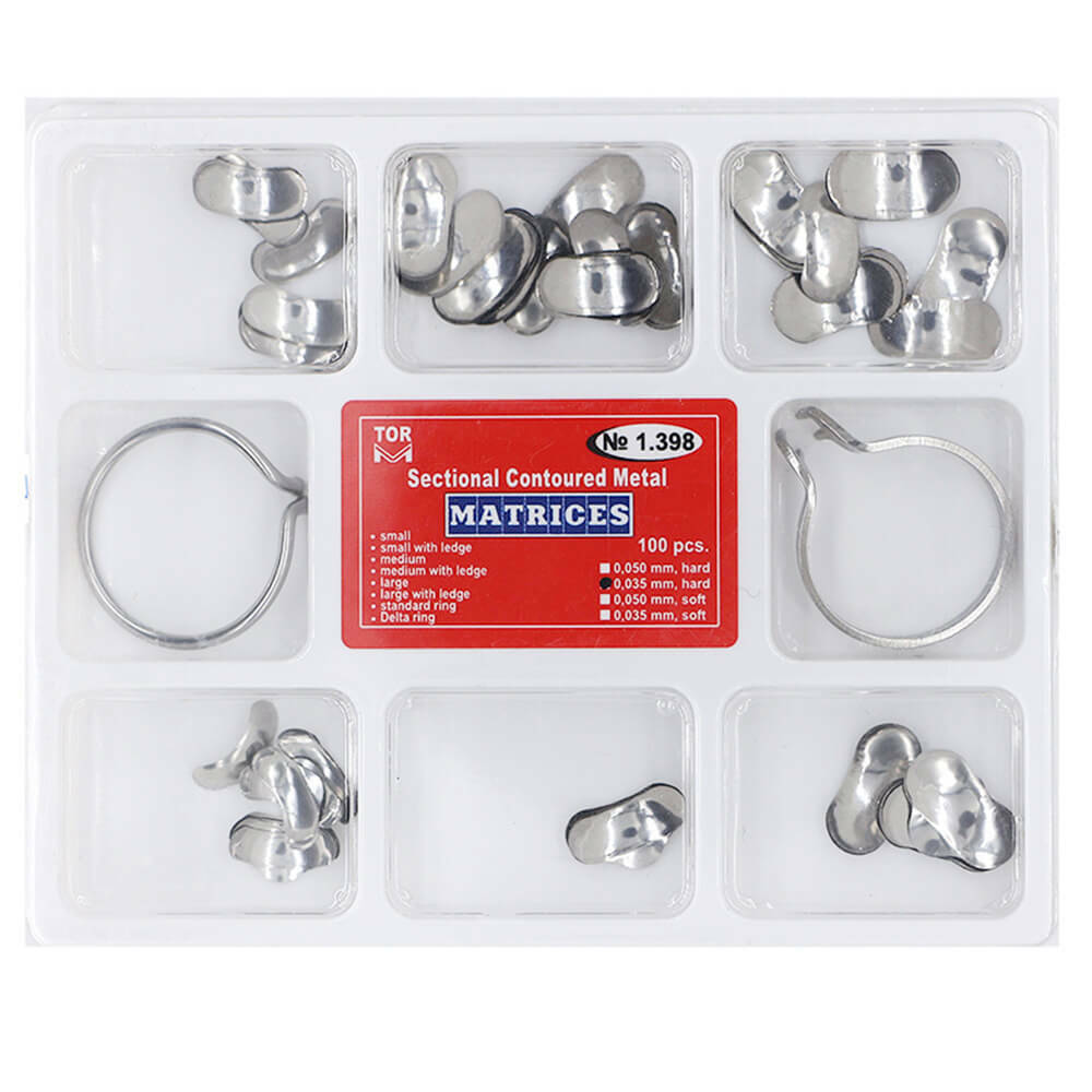 Dental TOR VM Orthodontic Matrices, 35μm Hard, 2-Ring, Sectional