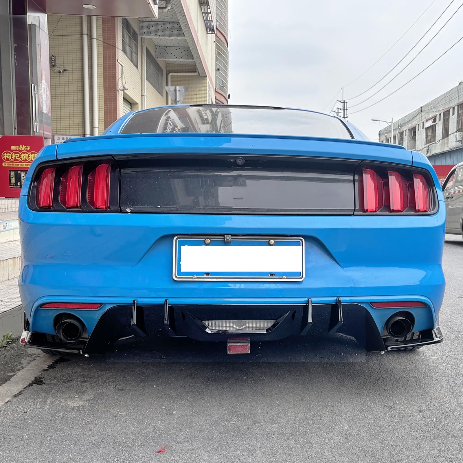 Rear Bumper Diffuser Spoiler Splitter Lip for Ford Mustang 2015-2017 Matte Black
