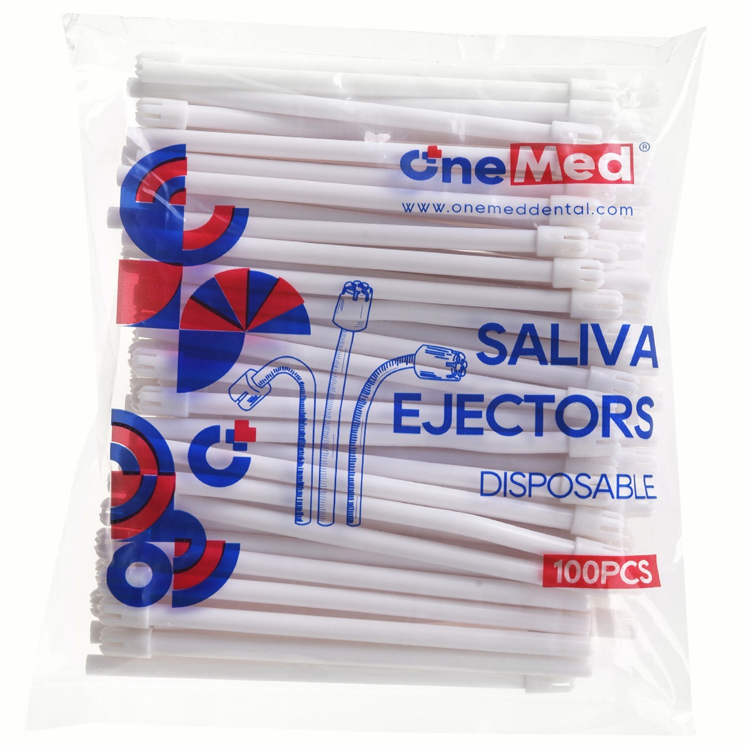 200(2 Bags) OneMed Disposable Dental Saliva Ejectors Evacuation Suction Tips