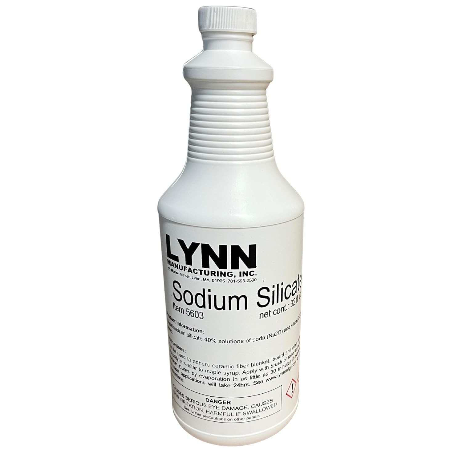 High Temperature Adhesive, 2000F Rated, Sodium Silicate, Water Glass, 40% Sol…