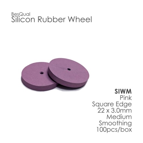 META BESQUAL SILICON RUBBER POLISHERS – WHEEL – MEDIUM PINK 100/PACK