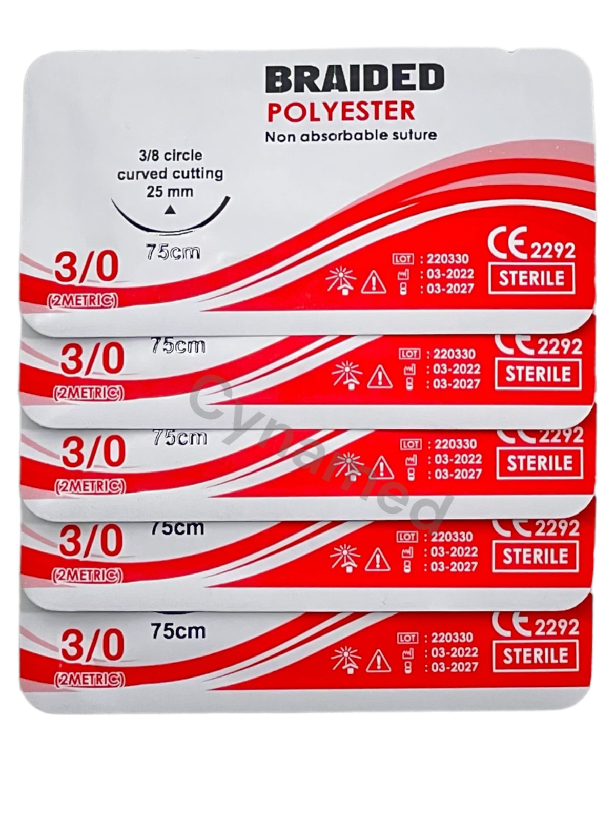 3/0 Polyester Training Suture Threads Emergency First Aid Kit Tools 12 PACK