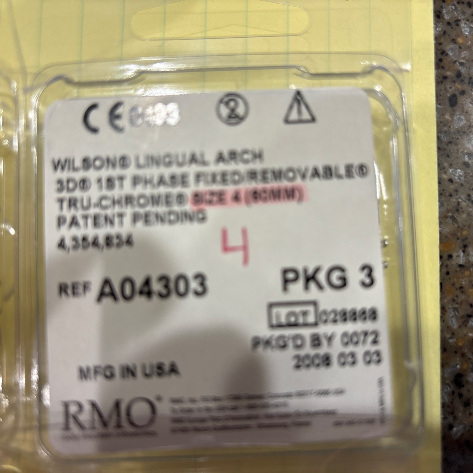 Wilson Lingual Arch – Fixed Lingual Controlled Arch Lot