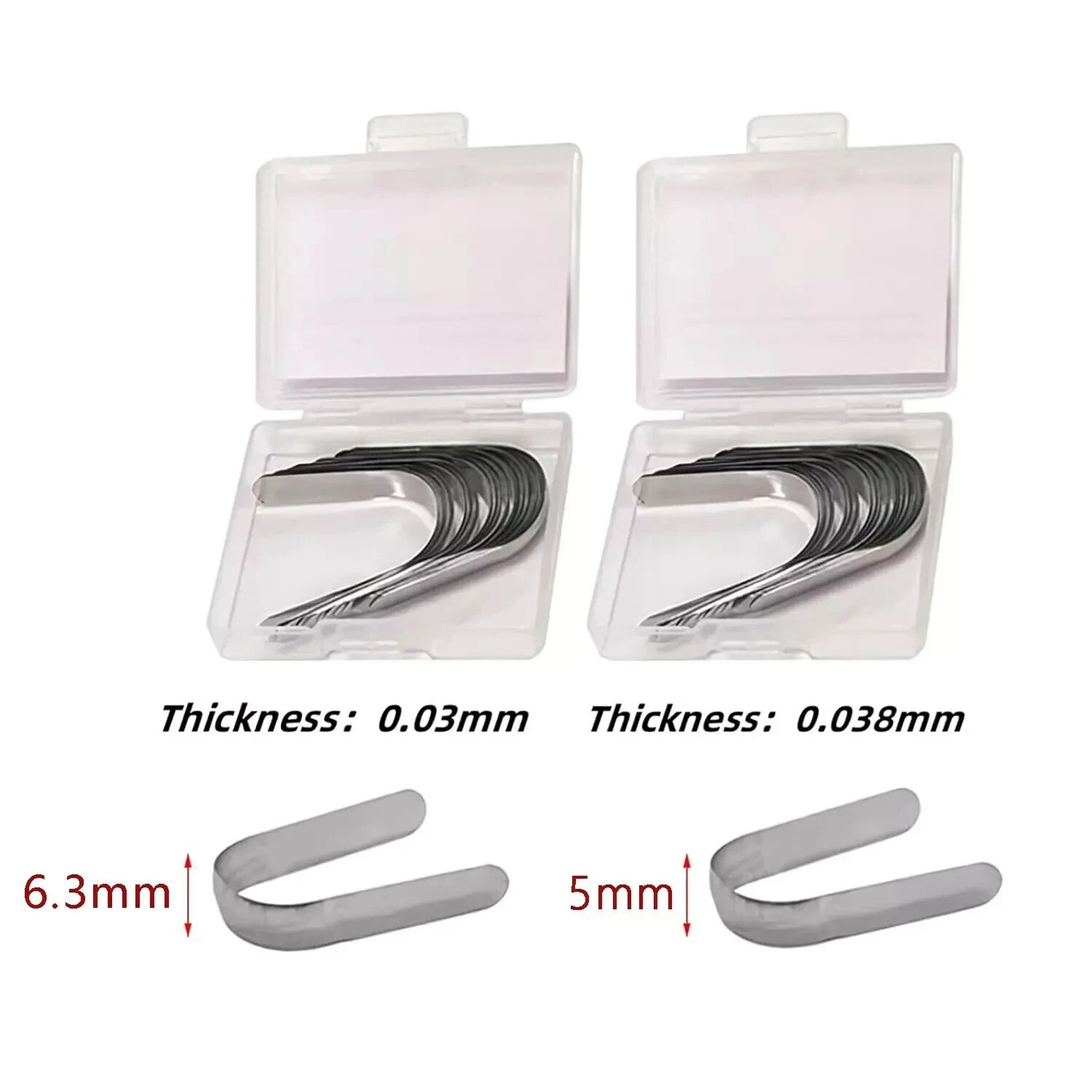 30 Pcs/Box Dental Double-Side Stainless Steel Matrices Matrix Bands 0.03/0.038mm