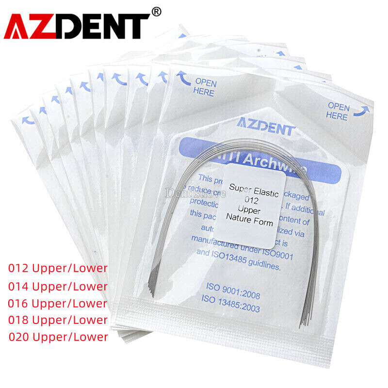 10pcs Dental Orthodontic Super Elastic Niti Round Arch Wire Natural Form AZDENT