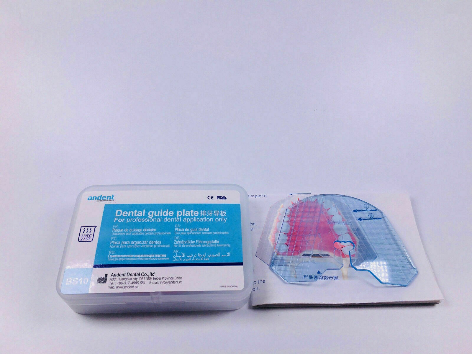 5 Pcs Dental False Teeth Arrangement Guide Template Plate Transparent Blue Color