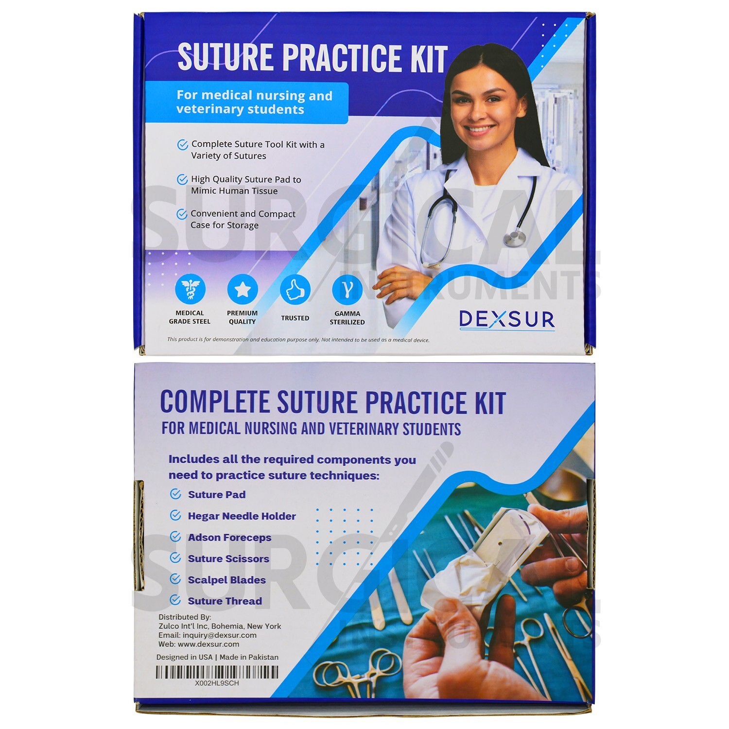 41 Piece Practice Suture Kit Set for Medical and Veterinary Student Training