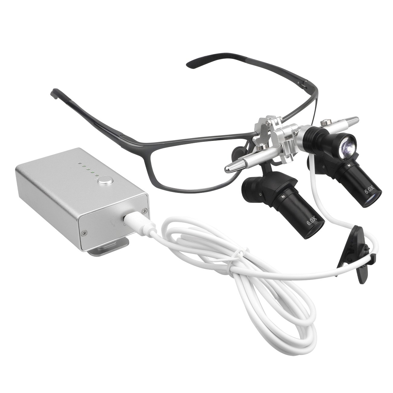 6X High-Definition Optical Lens Dental Ergo Loupes Magnifiers + 5W LED Headlight