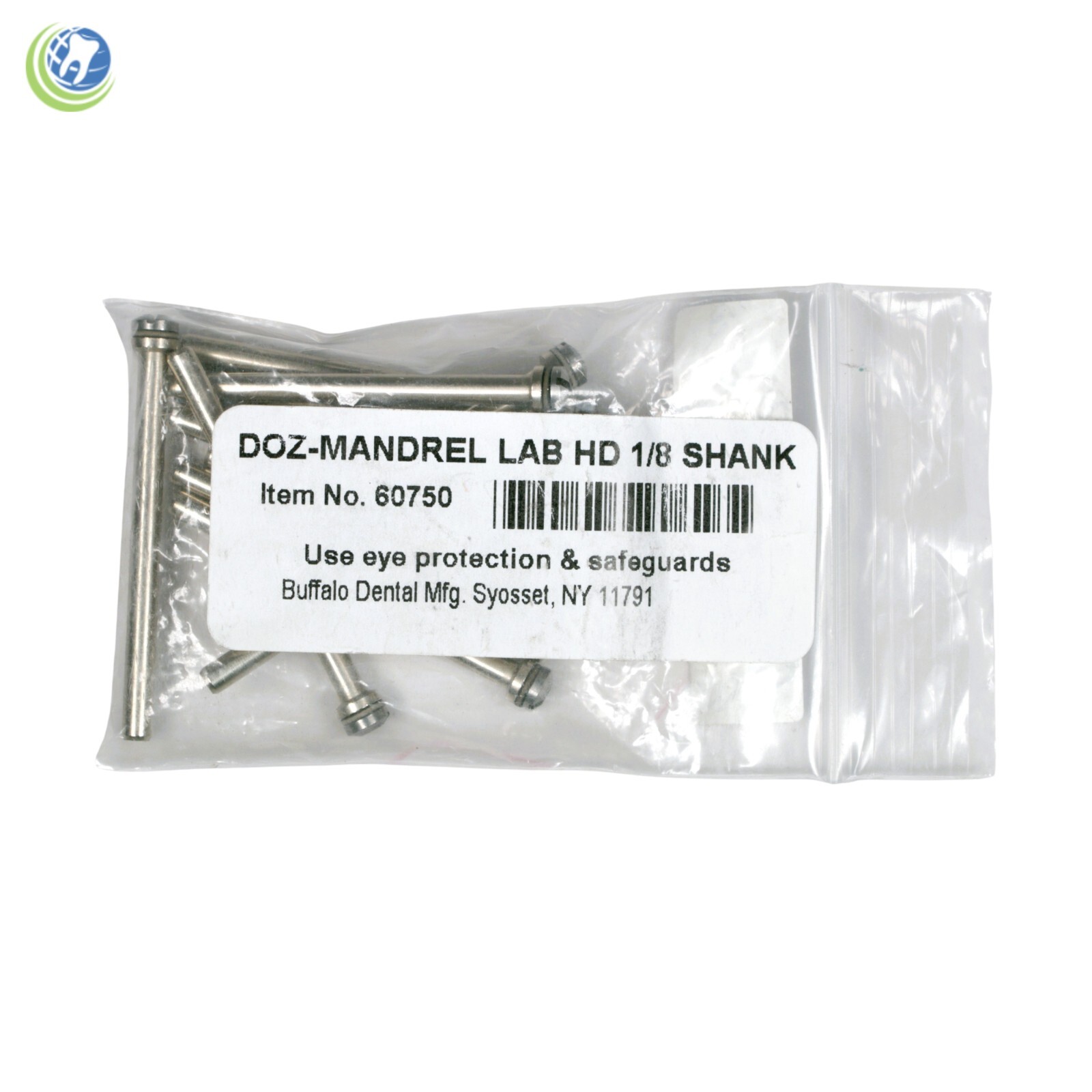 Buffalo Dental Mandrels for Polishing Wheels Discs & Points HD 1/8” Shank 12/Bag