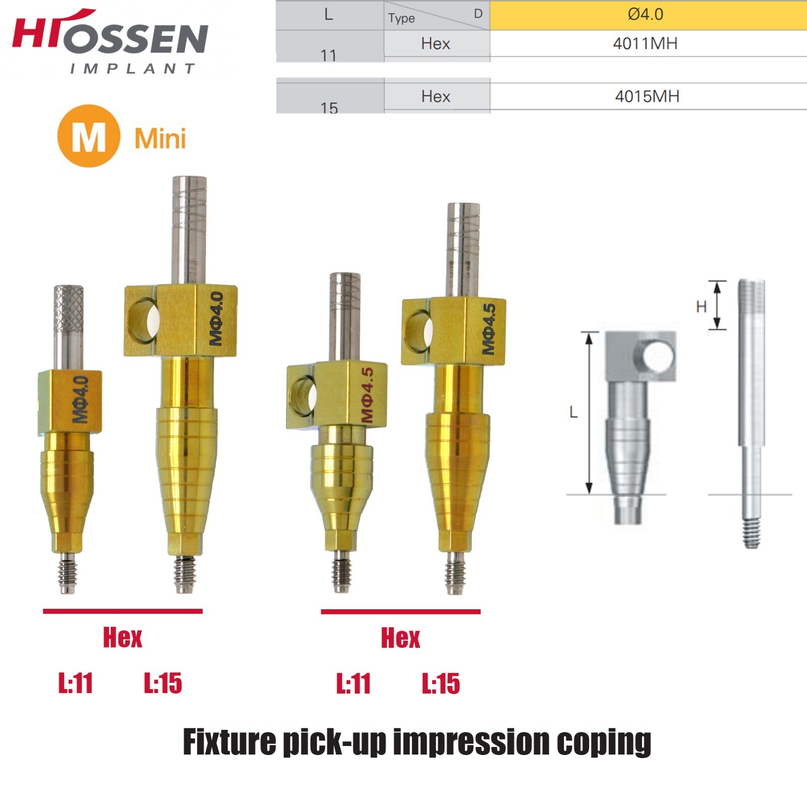 US ET lmplant lmpression Coping Analog Regular Mini Open Closed Tray Fit Hiossen