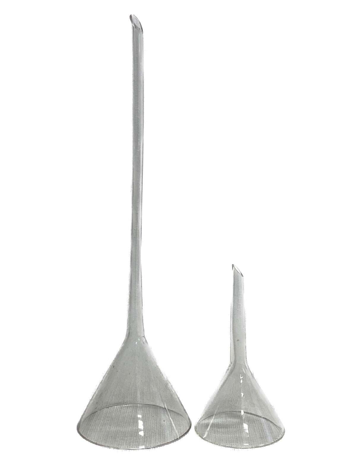 (2 Pcs) Laboratory Glass Short & Long Stem Plain Funnels 38mm 51mm IDs B