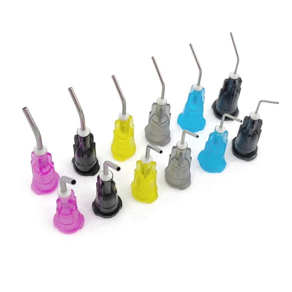 Dental Pre Bent Tip Etchant Needle Tips for Etch Gel Composite Flow Applicator