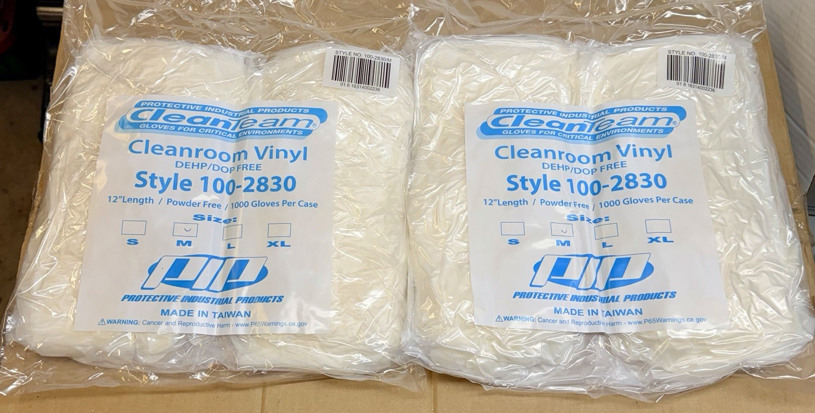 CleanTeam Class 10 Disposable Vinyl Gloves 12” L Medium 5mil 200/Pcs 100-2824