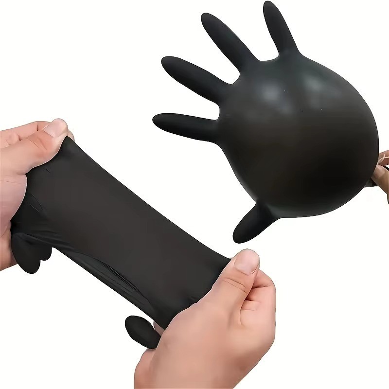 20/50/100PCS Black Nitrile Disposable Gloves Thick Waterproof Cleaning Tattoo