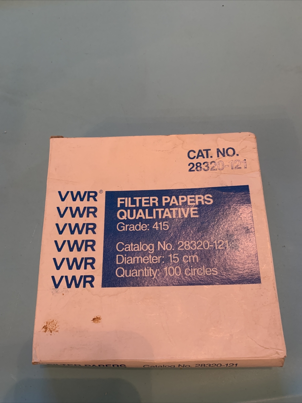 New Box of 100 VWR Grade 415 Filter Papers Cat No. 28320-121 15cm