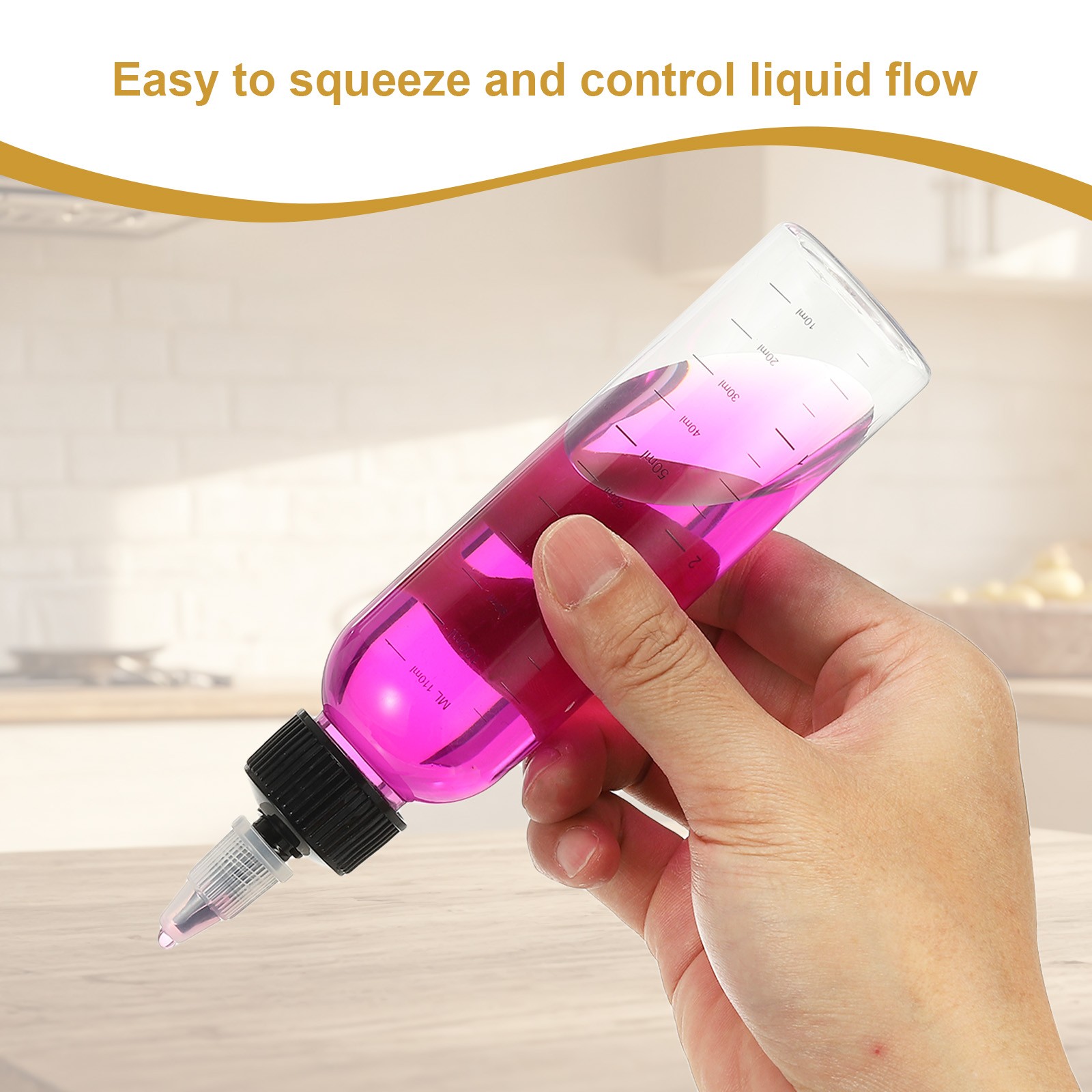 110 ml/4 OZ Plastic Squeeze Bottles, 4 Pcs Dispensing Bottle, Transparent