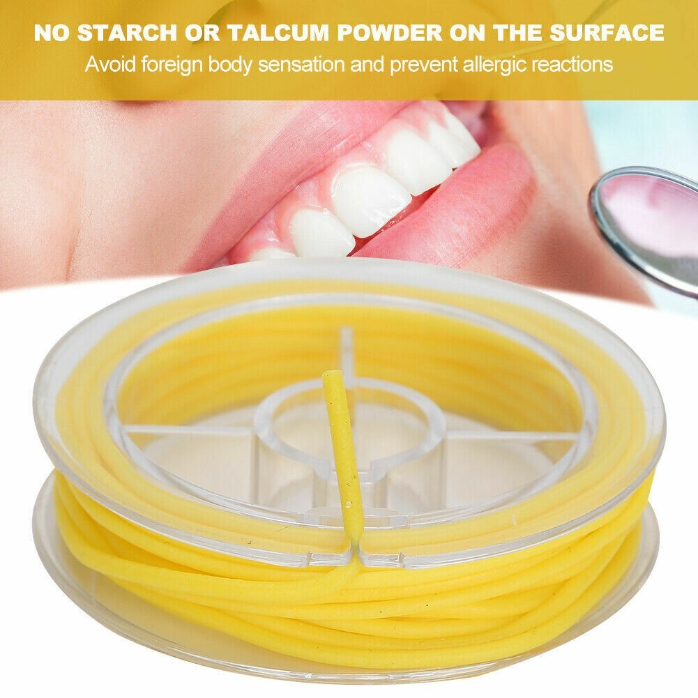 Dental Rubber Dam Stabilizing Cord Clamps Elastic Wedges Line Clamps Sheets 2.1m