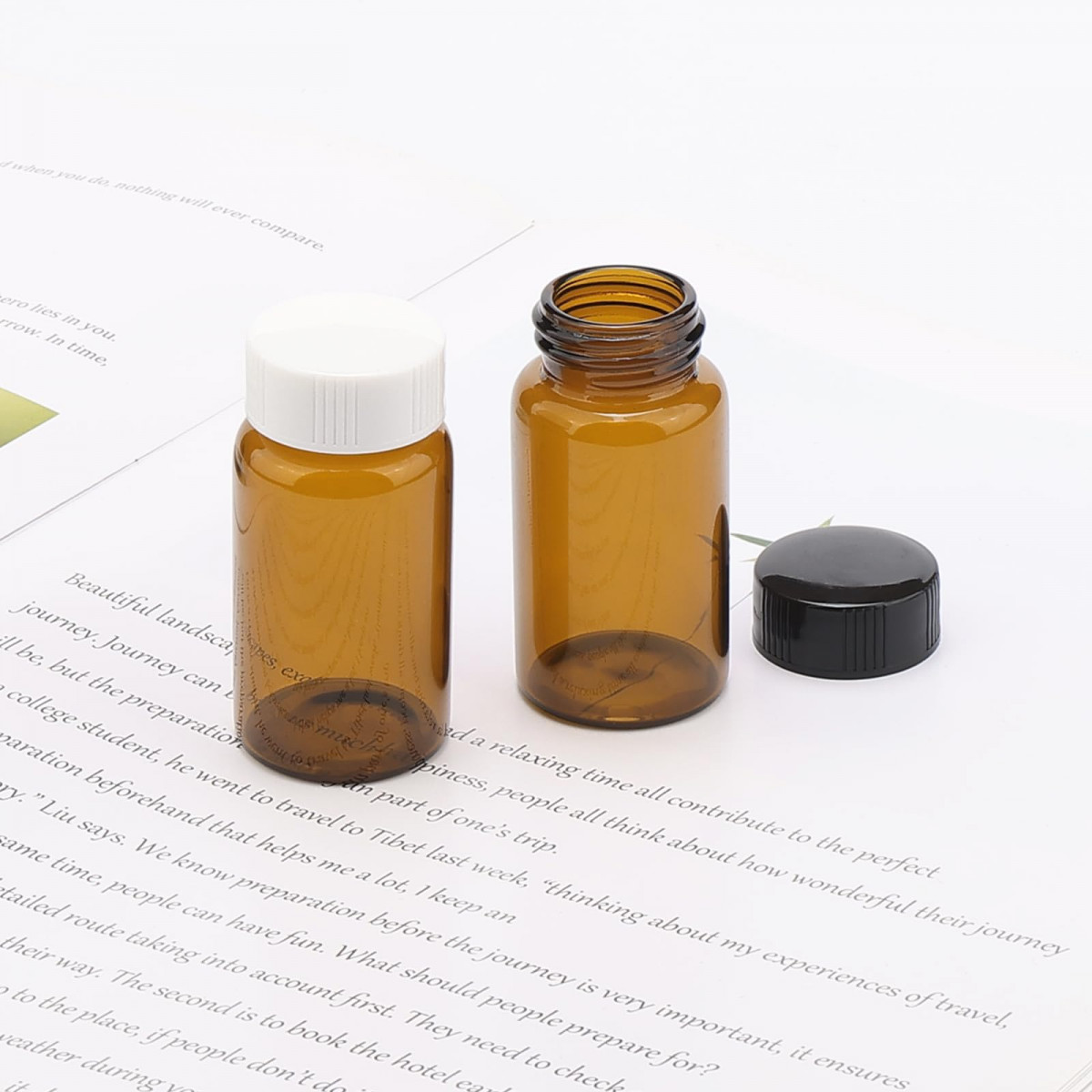 10pc Tiny Empty Clear/Brown Glass Vials Bottles 2/3/5/10ml Travel Sub Containers