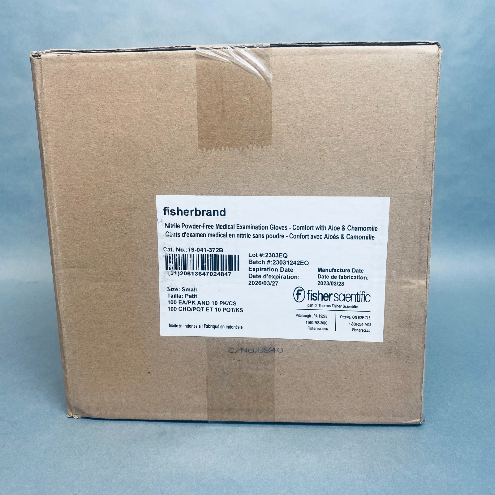 Fisherbrand Nitrile Gloves S Powder Free with Aloe 10 Boxes of 100 Gloves Each