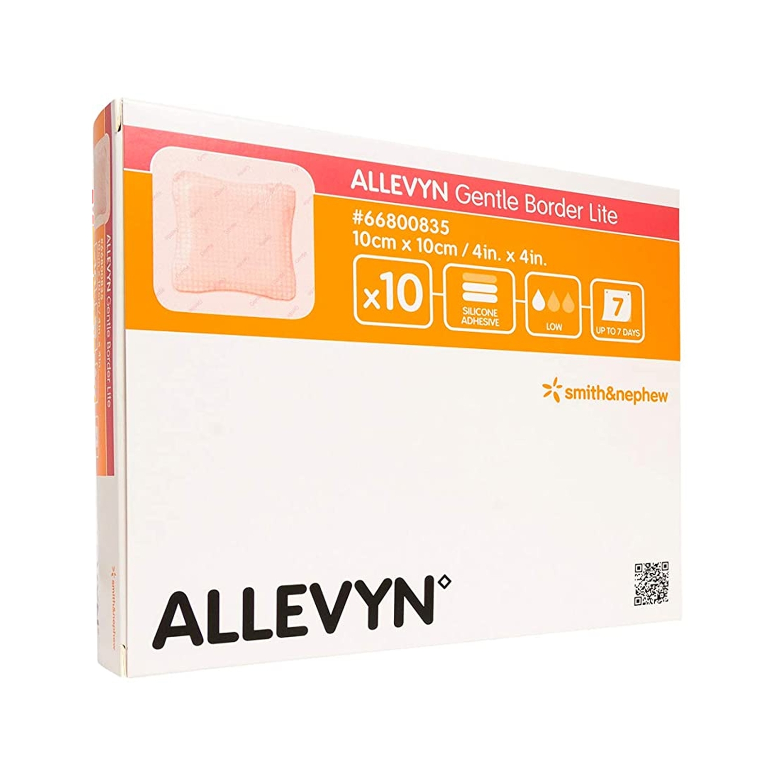 Smith & Nephew Allevyn Gentle Border Lite Thin Foam Dressing 4 x 4″ 10 per Box
