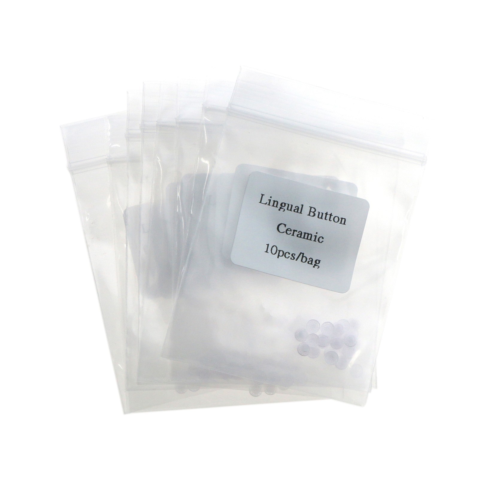 US Dental Ortho Lingual Buttons Bondable Round Mesh Base Metal/Ceramic Composite
