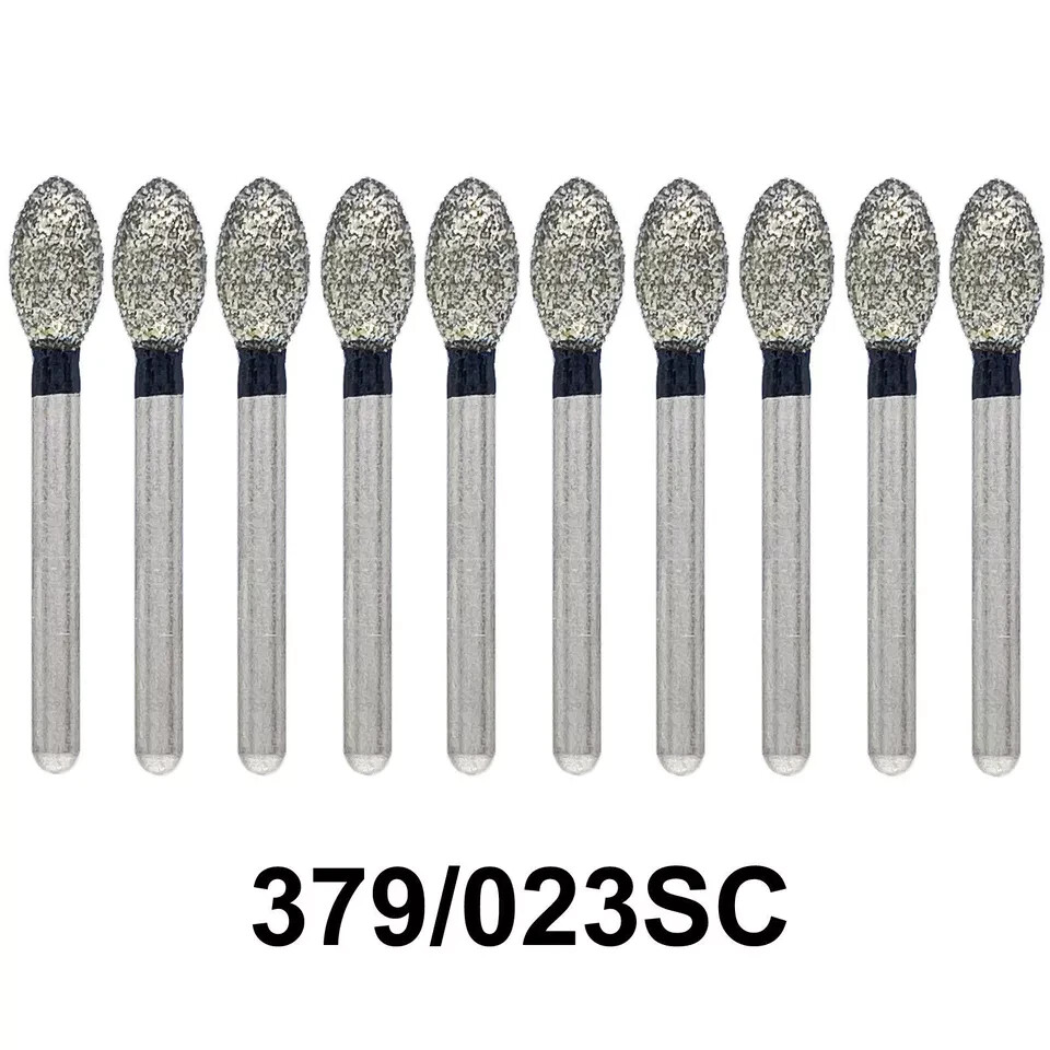 10/20/40x Dental Diamond Burs FG Egg Football 379/023SC Super Coarse High Speed